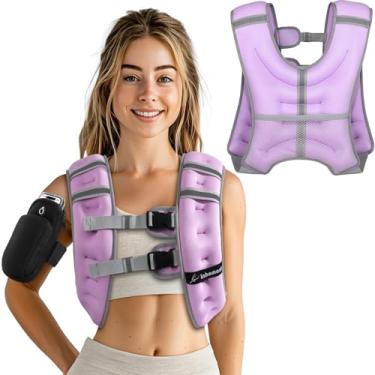 Imagem de Colete com peso para homens, mulheres e crianças, peso incluído com faixa refletiva, coletes de peso corporal ajustáveis para corrida, treino, corrida, caminhada