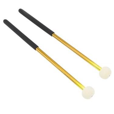 Imagem de Generic Baquetas de Percussão, 2 Cabeças de Martelo de Feltro Macio de Alta Resistência para Desempenho (Ouro)