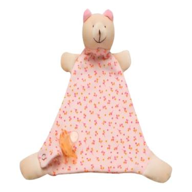 Imagem de Naninha para Bebê com Prendedor de Chupeta Bichinhos Estampada Algodão (50% Poliéster, Ursa)