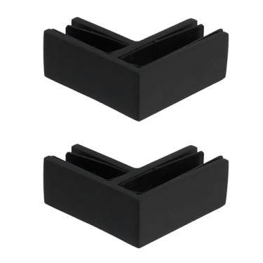 Imagem de Antrader Grampo de vidro de grade de 90 graus, suportes de clipes de corrimão de aço inoxidável 304 adequados para balaustrada de 3/20.3 cm-1/5.1 cm, preto, 2 peças