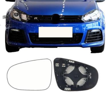 Imagem de Vidro de substituição do espelho lateral do motorista para VOLKSWAGEN Golf GTI (MK6) 2010-2013, placa traseira aquecida para vidro retrovisor esquerdo para VW Golf GTI (MK6) 2010 2011 2012 2013