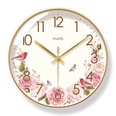 Imagem de Relógio de parede Floral Bird 30 cm Silent Non-Ticking Quartz Cl - yiw