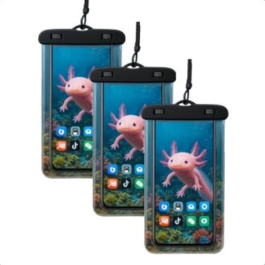 Imagem de 3 Un Capa Case Capinha Prova D'água para celular Impermeável Redmi Iphone 12 13 14 15 Smartphone mergulho praia viagem com Alça Universal Proteção 360º Completa Sensível ao Toque Premium Essor Lab