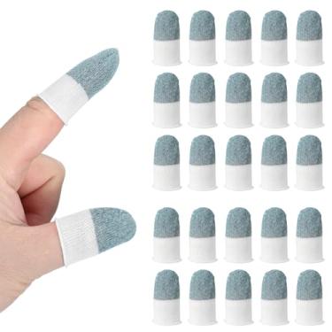 Imagem de PATIKIL Manga de dedo para controle de polegar, pacote com 40 luvas de dedo para jogos móveis, luvas de ponta de fibra prateada, anti-suor, respirável para dispositivos com tela sensível ao toque