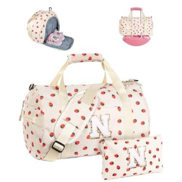 Imagem de Vogewood Presente para crianças de 3, 4, 5, 6, 7, 8, 9, 10, 11 e 12 anos, bolsa de ginástica, bolsa de viagem inicial com bolsa de maquiagem, Bege, Small, N