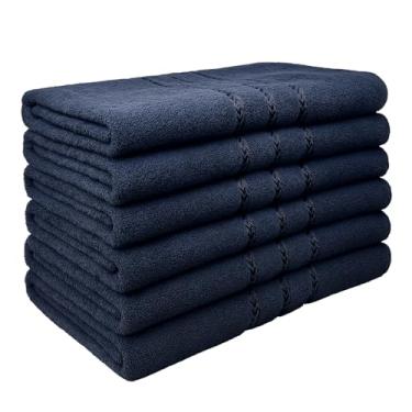 Imagem de Kit com 10 Toalhas de Banho 70x120cm 100% Algodão - Alta Absorção (Preto)