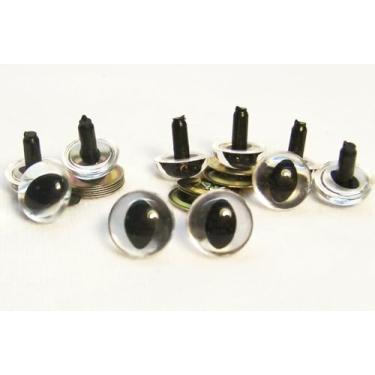 Imagem de Sassy Bears 18 mm olhos de segurança de gato transparentes (10 pares) para ursos, bonecas, fantoches, artesanato