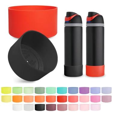 Imagem de Kaitiaki 2 peças de bota de silicone para garrafa de água FreeSip Owala 680 g, capa inferior antiderrapante resistente a arranhões, acessórios de garrafas esportivas protetoras, livre de BPA (vermelho