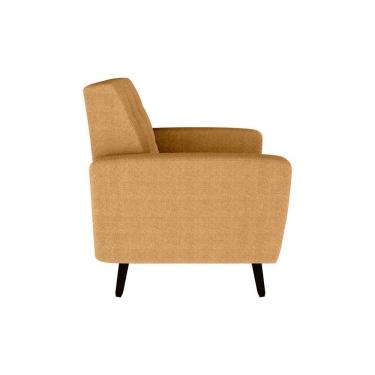 Imagem de Poltrona Para Descanço Com Pés De Madeira Livia Matrix Boucle Mostarda