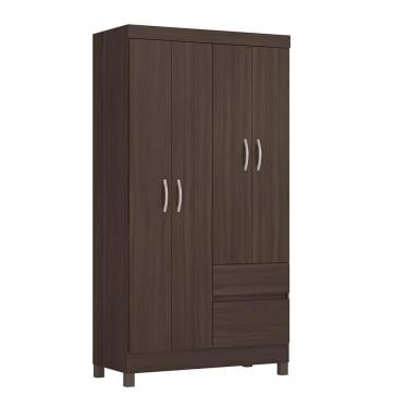 Imagem de Guarda Roupa Solteiro Lótus 4 Portas E 2 Gavetas Café Touch - Demóbile Café Touch