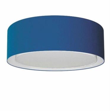 Imagem de Plafon Cilíndrico Duplo Vivare Md-3038 Cúpula Em Tecido 80x30cm - Bivolt Azul-marinho 127/220v