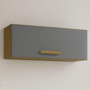 Imagem de Nicho Aéreo Cozinha Athenas 1 Porta Espaçoso Mobilihouse Cinamomo/cinza Acetinado