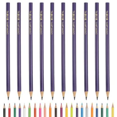 Imagem de PATIKIL Lápis de cor, lápis de desenho de cor lótus verde com núcleos à base de óleo, materiais de scrapbook, para adultos, livros de colorir, artistas, iniciantes, desenho, esboços, 10 peças