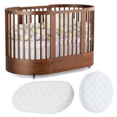 Imagem de Berço Redondo Evolutivo Crescer 3 em 1 Coleção Wave Divicar Fabricado em MDF e Madeira Maciça Eucalipto (MEL)