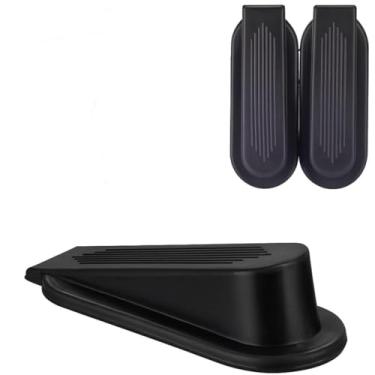 Imagem de Kit 2 Trava para Porta Protetor Aparador Calço Cunha Peso Evita Batidas Borracha Flexível Antiderrapante Utensílio Doméstico Premium