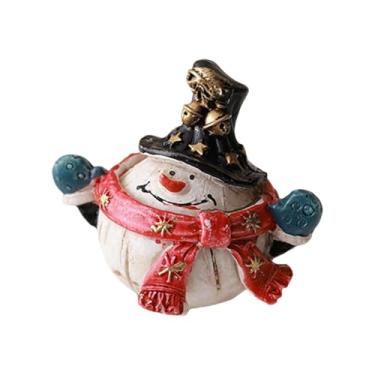 Imagem de shamjina Enfeite de Natal fofo, escultura colecionável de inverno para mesa de escritório, pequena peça de resina para decoração de interiores, presente de Ano, Style H