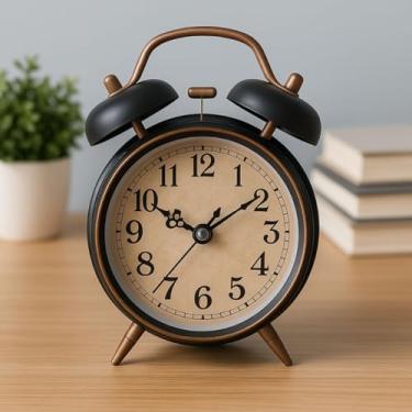 Imagem de Despertador Retrô Analógico Vintage com Campainha Dupla e Design Clássico Silencioso