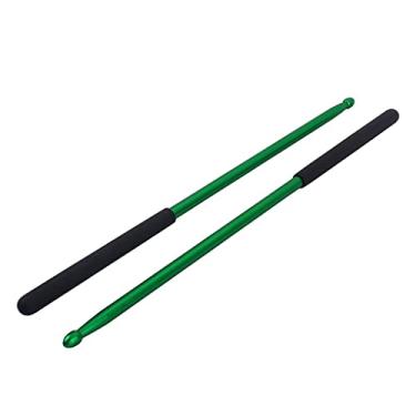 Imagem de barenx 2 peças de baquetas de metal profissionais 5A baqueta jazz acessórios para bateria - verde
