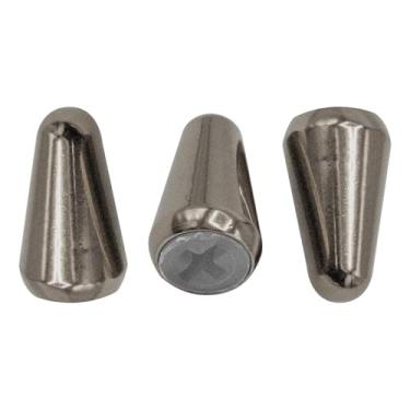 Imagem de Soundspire Pacote com 3 pontas de interruptor de captador de 5 vias de metal preto brilhante, tampa de latão para Fender Strat Telecaster, peças de reposição de interruptor seletor