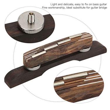 Imagem de RiToEasysports Ponte de Guitarra de 4 Cordas, Ponte de Bandolim de jacarandá, Substituição de Guitarra Acústica Ajustável Com Design Leve para Baixo Clássico Telecaster Hardtail Hardware (Rosa)