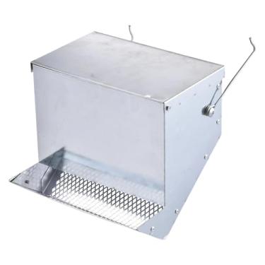 Imagem de Ｂｅｓｇａ Acessórios para comedouro de animais, cor, com tampa. Alimentador de grande capacidade para gaiolas de coelhos, porquinhos-da-índia e galinhas.