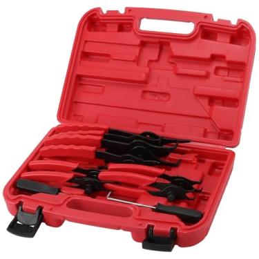 Imagem de YUENPUN Conjunto de alicates de anel de pressão de longo alcance, ferramenta de anel de retenção externo interno resistente com estojo de armazenamento para reparo de carro e motocicleta