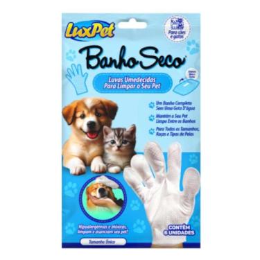 Imagem de Luva Umedecida Banho Seco para Cães e Gatos Com 6 Original - Sem marca