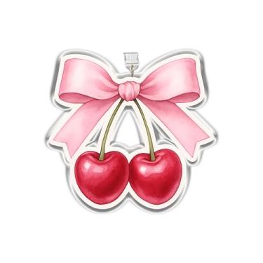 Imagem de MEIYSTICK Pingente de plugue de poeira de coquete de coração de cereja, pingente Kindle, pingentes de plugue de pó de acrílico tipo C ou relâmpago, pingentes de acessórios Kindle, presentes de laço de