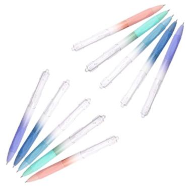Imagem de GZBABY Caneta de gel de ponta fina, 10 peças, canetas esferográficas retráteis, tinta preta, 0,5 mm, barril de caneta gradiente elegante (multicolorida)