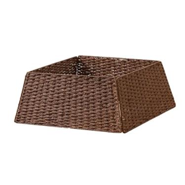 Imagem de Esquirla Saia decorativa para árvore de Natal, base de anel para árvore de Natal, capa para quarto de fazenda, ano, Marrom Escuro