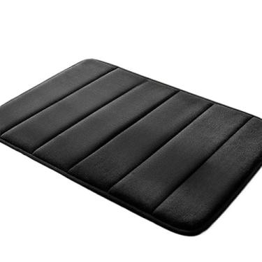 Imagem de Kit 2 Tapete de Banheiro Antiderrapante Soft Macio Luxo 60x40(LISTRAS PRETO)