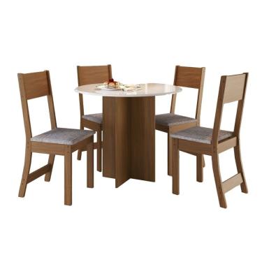 Imagem de Conjunto Mesa Alice - Redonda 4 Cadeiras - Indekes