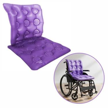 Imagem de Almofada Antiescaras Feridas Úlcera Gel Quadrada Com Encosto Inflável 