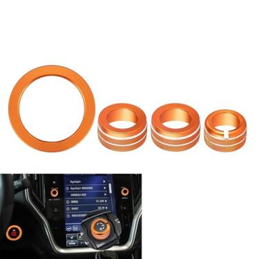 Imagem de TOMALL 4 peças de tampas de botão de volume de rádio de arranque do motor compatíveis com Subaru Forester 2025 2026/Impreza Crosstrek 24 25/Outback Legacy WRX Acessórios de acabamento do puxador do