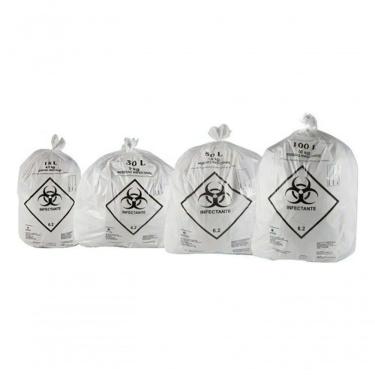Imagem de Sacos De Lixo Infectante Hospitalar 20 Litros 100 Unidades Cor Branco