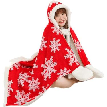 Imagem de Manta Com Capuz,Vestível Aquecido De De Neve - Capa de Manta com Capuz Grande e Macia | Para Homens e Mulheres Sala de Estar Sofá Quarto Escritório Ver TV