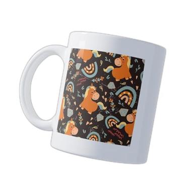 Imagem de Caneca Xícara Café Porcelana 300ml Com Desenho De Unicórnio