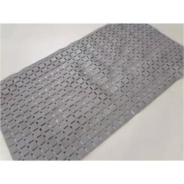 Imagem de Tapete de Banheiro Antiderrapante Moderno com Ventosa Retangular para Box e Chuveiro (511 Cinza)