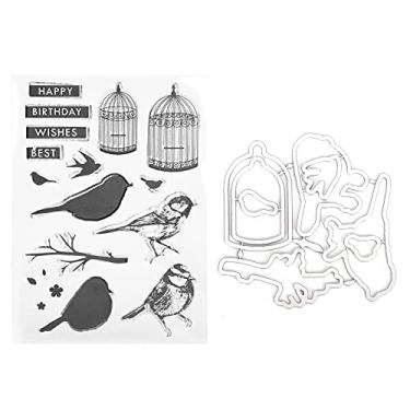 Imagem de TPR Selo Transparente Carimbo DIY Scrapbook Cartão Fazendo Design de Pássaro e Gaiola para Decoração de Álbum de Fotos Artesanato Envelopes Convites Material TPR 34g 1.2oz Formato