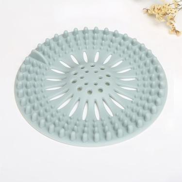 Imagem de Captador de cabelo de ralo de silicone em 4 cores – Pacote com várias capas de filtro de pia e chuveiro, protetor de ralo de banheira com malha fina para cabelo, espuma de sabão e detritos (azul)
