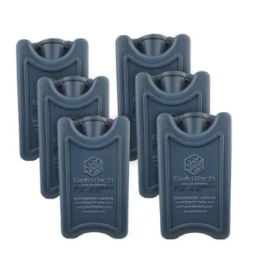 Imagem de 6 Placas Gelo Artificial Reutilizável Azul 100ml 5x8.5x2.5cm para Bolsas Térmicas e Conservação de Alimentos