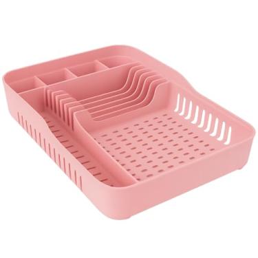 Imagem de Escorredor de Louça Luxo Compacto Micromax com Porta Talheres (Rose)
