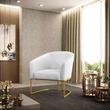 Imagem de Poltrona Decorativa Industrial Dourada Stella Sintético D03 - D'Rossi,
