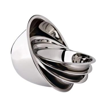 Imagem de Kit 2 Bowl Tigela Aço Inox 1,8L Profissional Cozinha - Multiuso Empilhável, Fácil Limpeza para Receitas Gourmet