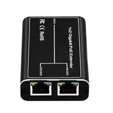 Imagem de Extensor PoE Gigabit 1 em 2 saídas, repetidor PoE de 2 portas 100/1000mbps, IEEE 802.3af/at Power Over Ethernet PoE Splitter