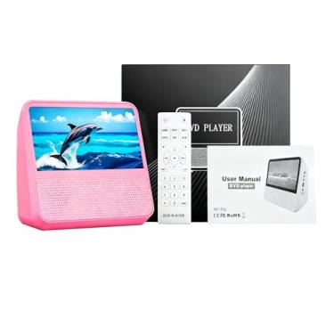 Imagem de Leitor De Dvd Portátil com Tela 7" - Bluetooth 5.1, Bateria 4000mAh, Alto-Falantes Estéreo, USB/SD/AUX, Controle Remoto, Compatível com DVD/USB/MP3/AVI/XVID (Rosa)