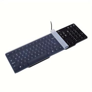 Imagem de Capa ultrafina para teclado de mesa de TPU ecológico de 0,2 mm, protetor antiimpressão digital à prova d'água à prova de poeira para teclados Dell KB216/KM636 e teclas padrão 104/107 (branco)
