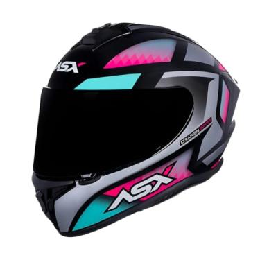 Imagem de Capacete Feminino Fechado Asx Draken Spirit Prata Rosa Moto (58)
