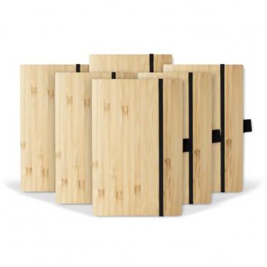 Imagem de Caderno de Anotações com Capa de Bambu, 96 Folhas Pautadas, Elástico e Suporte para Caneta, 18,9x12,9x1,6cm (10)