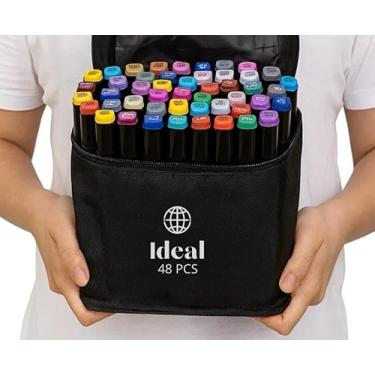 Imagem de Estojo com Canetas Hidrográficas Coloridas – Cores Vibrantes e Duráveis, Ideal para Desenho, Artes e Crianças Criativas (48)